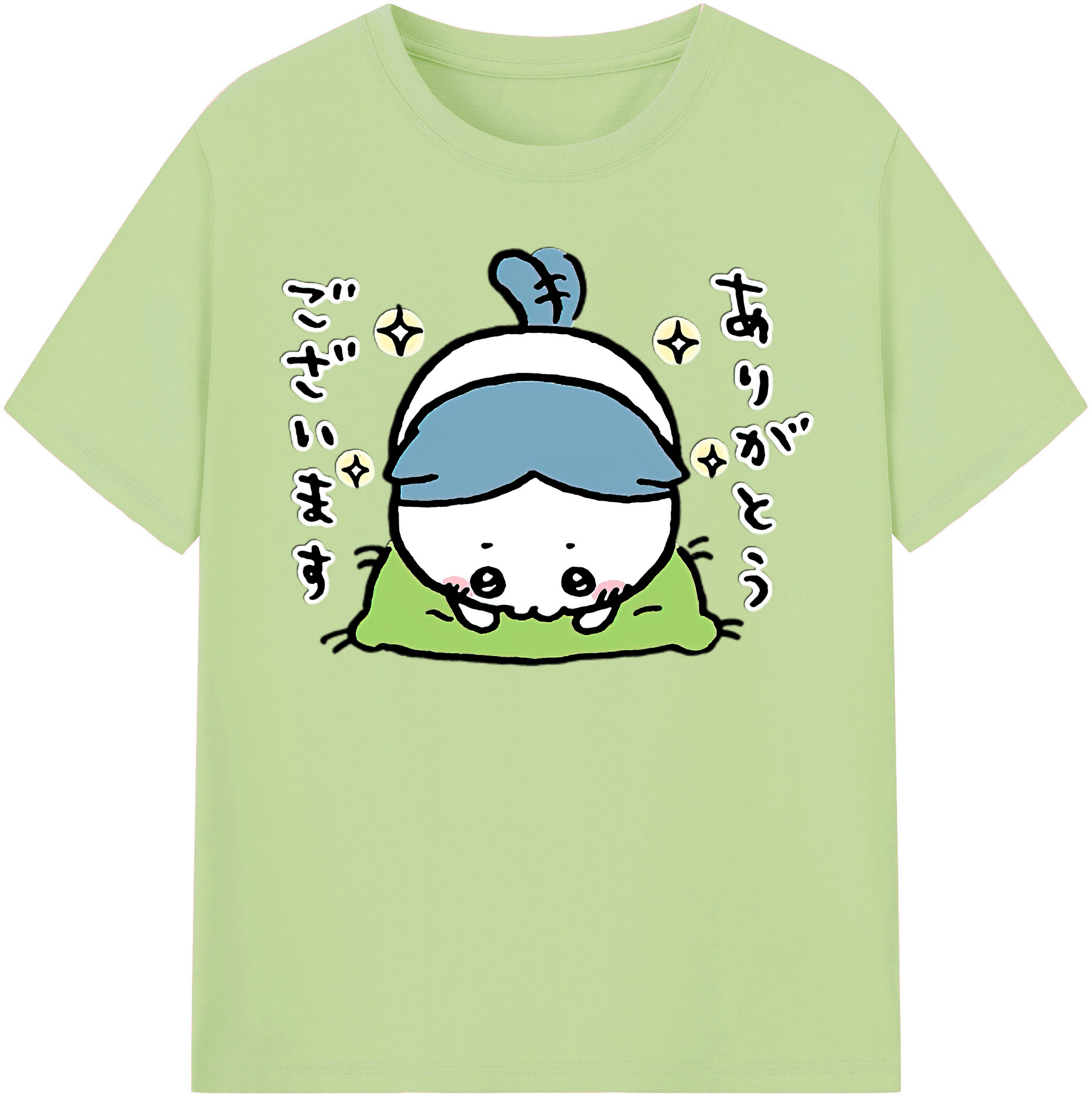 （画像用） ちいかわ ハチワレ Chii-kawa hachiware 綿100％半袖Tシャツ（フロントプリント）